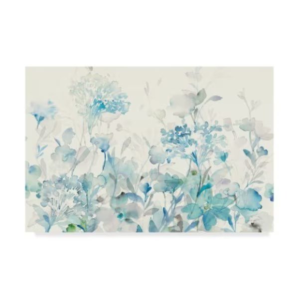Danhui Nai 'Translucent Garden Blue Crop' Canvas Art, 12x19, Trademark Fine Art, Mfr#: WAP03843-C1219GG